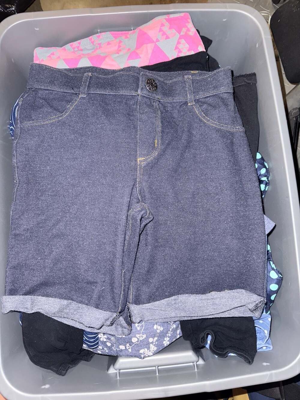 Garanimals Denim Bermuda Shorts Size L 10/12 Dark Blue Rolled Cuffs